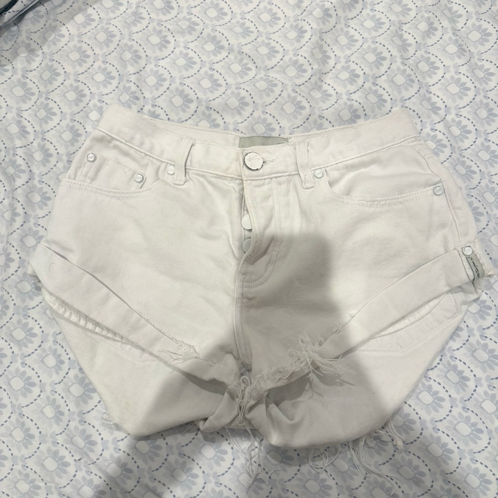 One Teaspoon White Denim Bandit Shorts